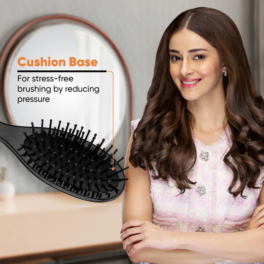 Vega Compact Paddle Hair Brush with Mirror for Men & Women | Mini Hair Brush | Travel Hair Brush for Detangling & Styling | Portable Tangle - Free Hair Brush & Comb for Smooth Hair | (R3 - CB) - Deals999