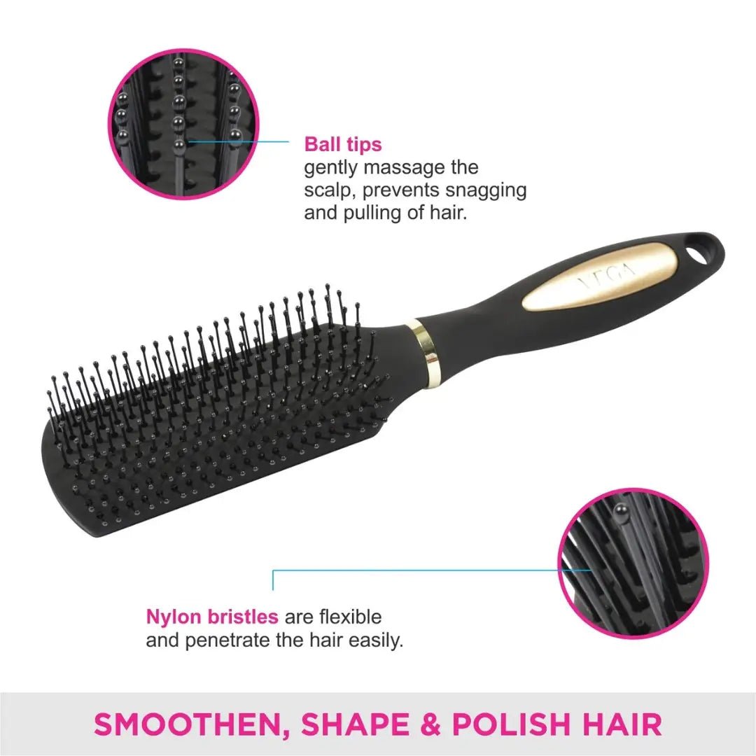 Vega Flat Hair Brush (India's No. 1* Hair Brush Brand) For Men & Women (R9 - FB) - Deals999