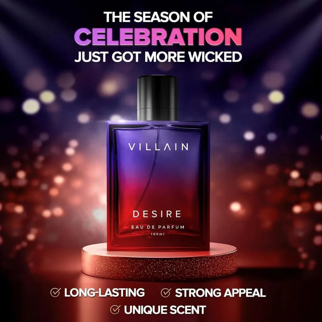 Villain Desire Perfume for Men, Eau De Parfum (EDP) 100ml, Premium Fragrance Perfume Spray with Vanilla, Amber, and Patchouli, Gift For Men, Super Sensual and Strong Men's Fragrance - Deals999