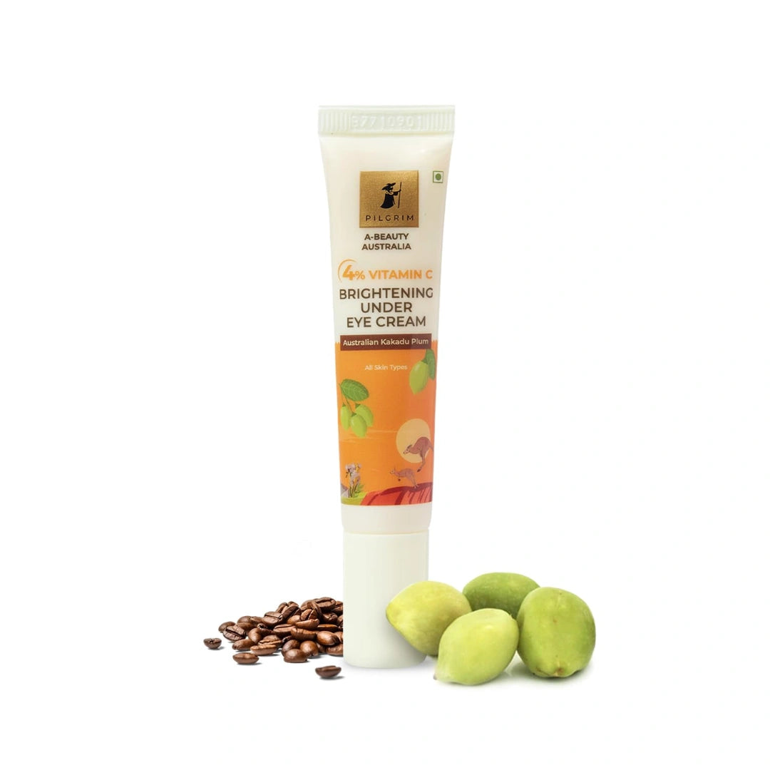 Pilgrim Vitamin C Brightening Under Eye Cream 15ml | Reduces Dark Circles, Puffiness, Wrinkles | Under Eye Cream for dark circles