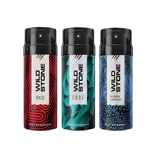 Wild Stone Red, Edge & Hydra Energy Deodorant For Men 150ml Each (Pack Of 3)