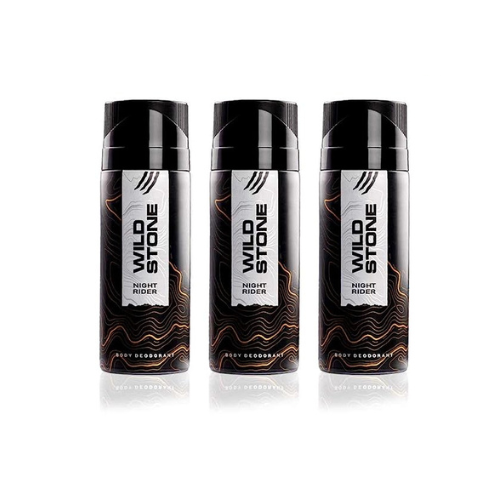 Wild Stone Night Rider Deodorants Body Spray for Men, Long Lasting Deo - 150ml (Pack of 3)