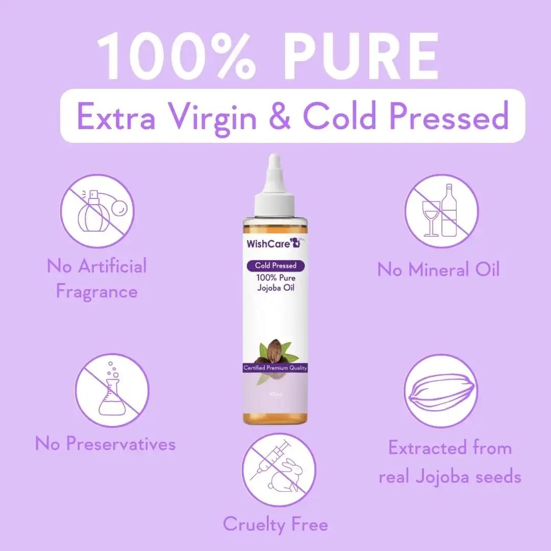 WishCare® Pure Cold Pressed Natural Unrefined Jojoba Oil - Moisturizer for Skin, Hair and Nails - 100 M - Deals999
