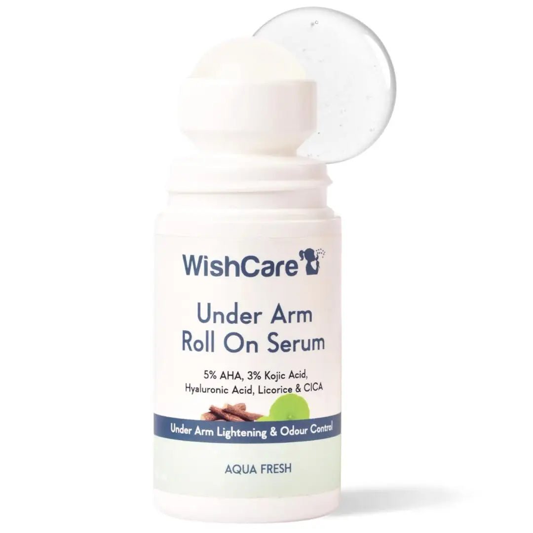 WishCare Underarm Roll On For Women & Men | Reduces Pigmentation, Brightens Skin & Prevents Body Odour | With AHA, Kojic Acid & Hyaluronic Acid | Long Lasting Aqua Fragrance | 50ml - Deals999
