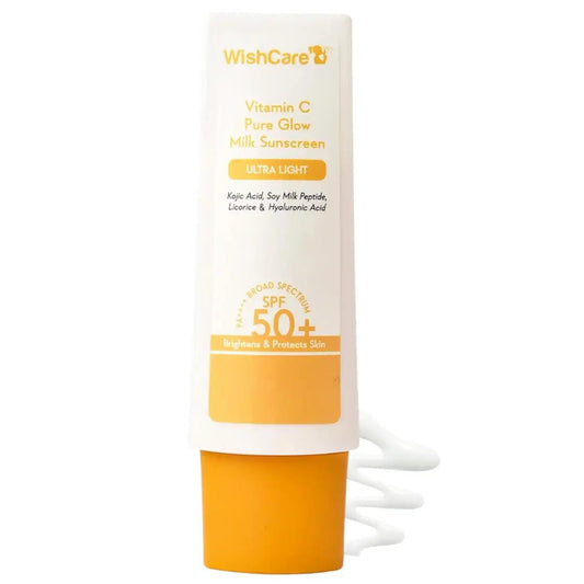 WishCare with SPF 50 PA++++ In - Vivo Tested | Glowing Skin with Broad Spectrum Protection | Ultra Lightweight, Oil Free & No White Cast | For All Skin Types | 50g - Deals999