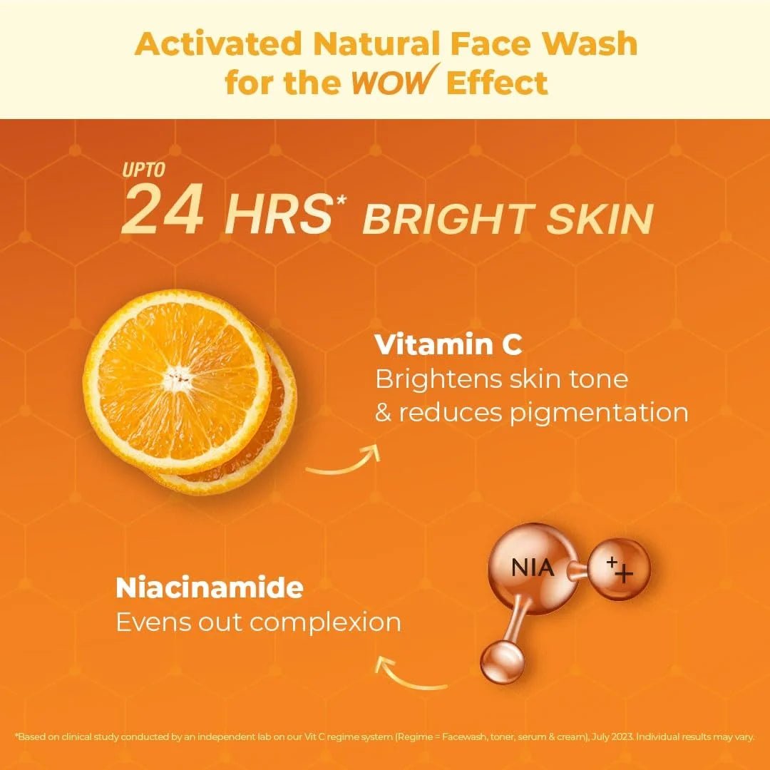 WOW Skin Science Brightening Vitamin C & Niacinamide Face Wash - 100ml ( Pack of 2) - Deals999