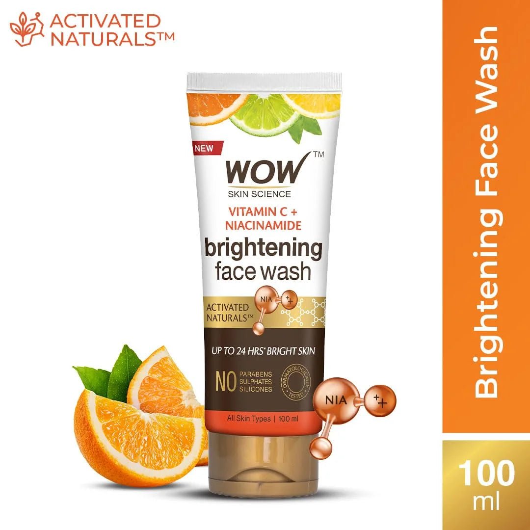 WOW Skin Science Brightening Vitamin C & Niacinamide Face Wash - 100ml ( Pack of 2) - Deals999