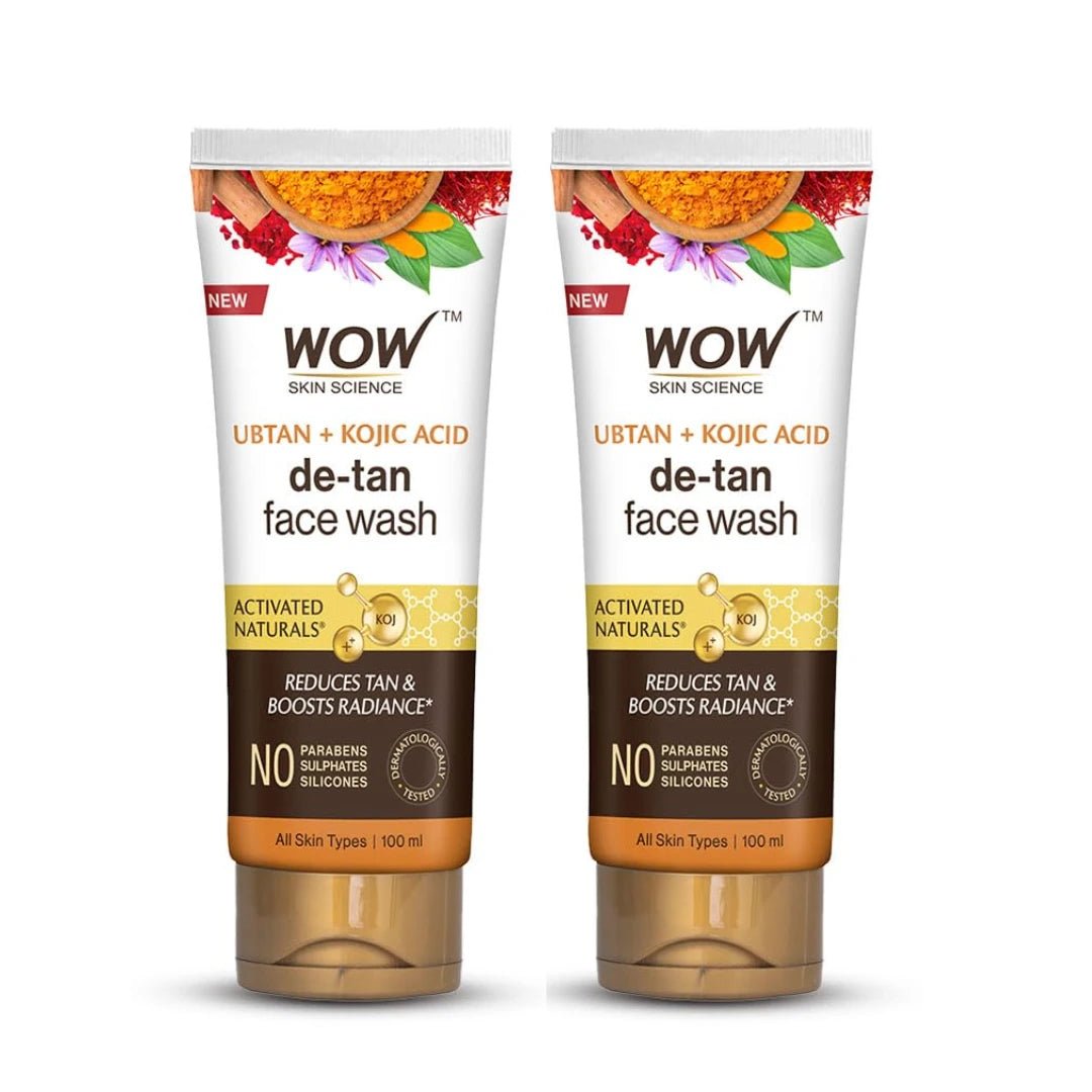 WOW Skin Science Ubtan Cleansing Face Wash | Turmeric & Saffron | All Skin Types - 100ml (Pack of 2) - Deals999