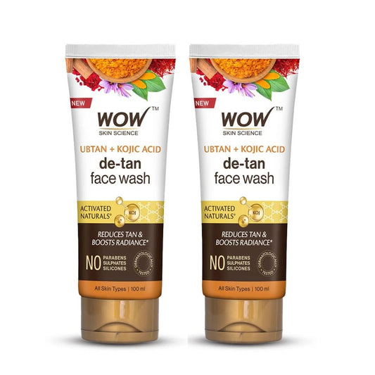 WOW Skin Science Ubtan Cleansing Face Wash | Turmeric & Saffron | All Skin Types - 100ml (Pack of 2) - Deals999