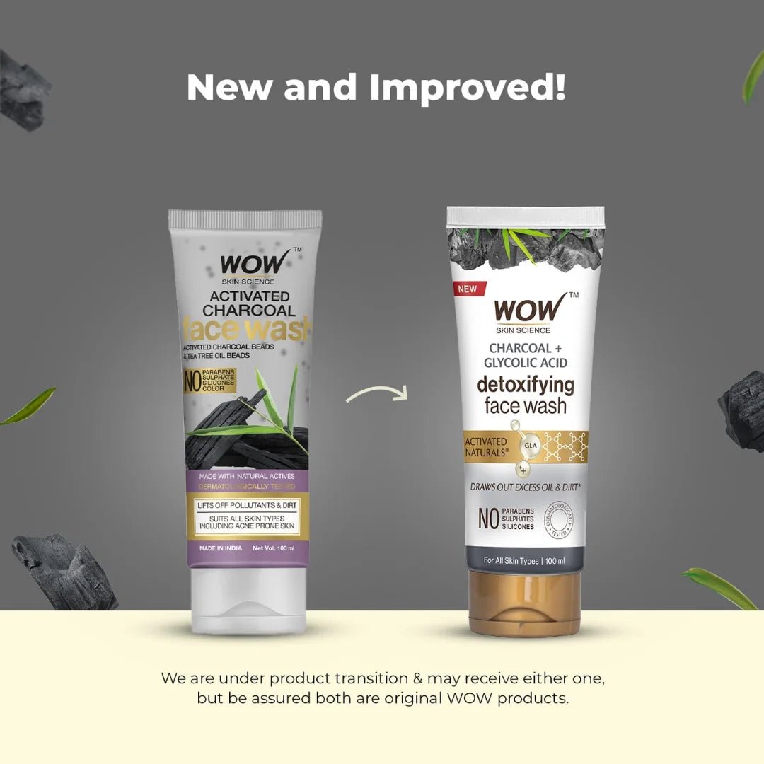 WOW Skin Science Wow Activated Charcoal Infused With Activated Charcoal Face Wash - 100ml (Pack of 2) - Deals999