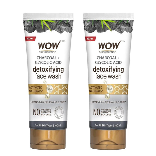 WOW Skin Science Wow Activated Charcoal Infused With Activated Charcoal Face Wash - 100ml (Pack of 2) - Deals999