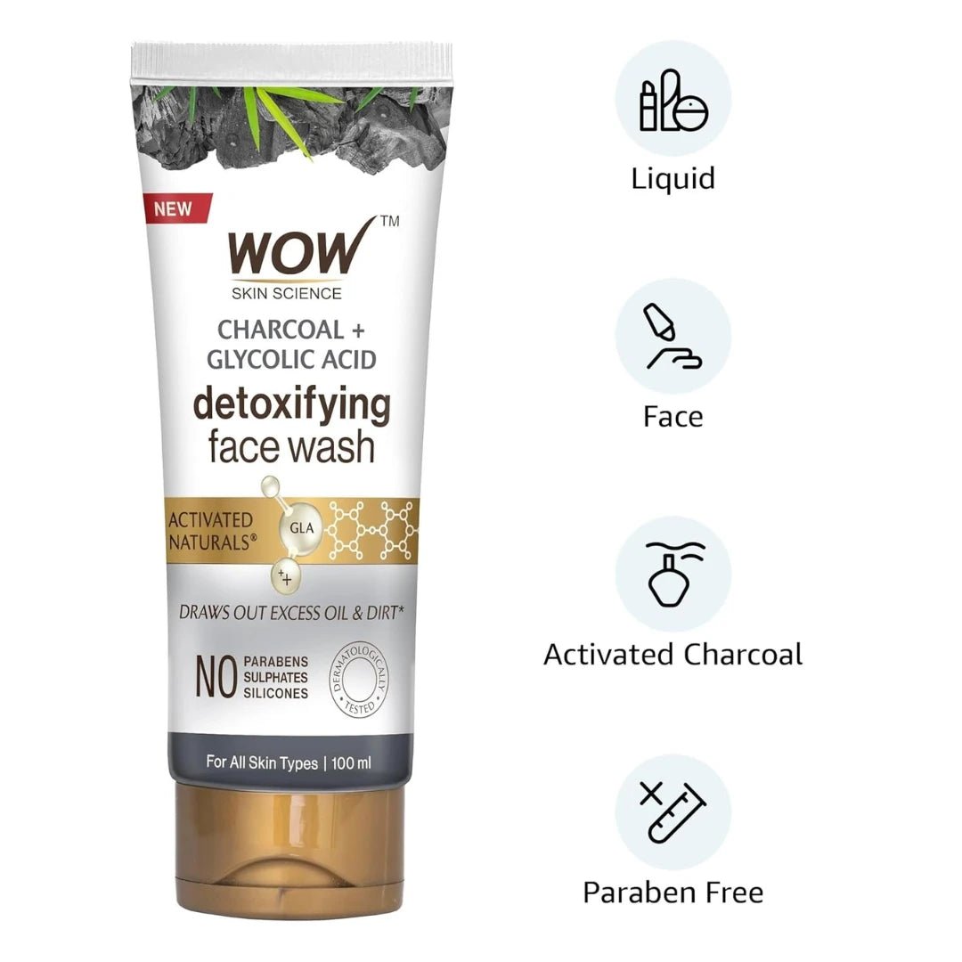 WOW Skin Science Wow Activated Charcoal Infused With Activated Charcoal Face Wash - 100ml (Pack of 2) - Deals999