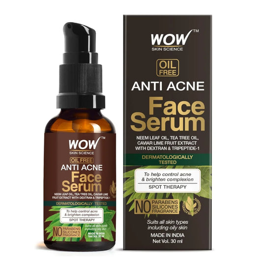 WOW Skin Science Anti Acne Face Serum | Natural Neem Leaf & Tea Tree Oil (30ml)