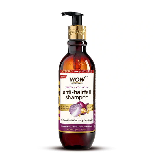 WOW Skin Science Red Onion Black Seed Oil Shampoo with Red Onion Seed Oil | For Men & Women -(250ml)