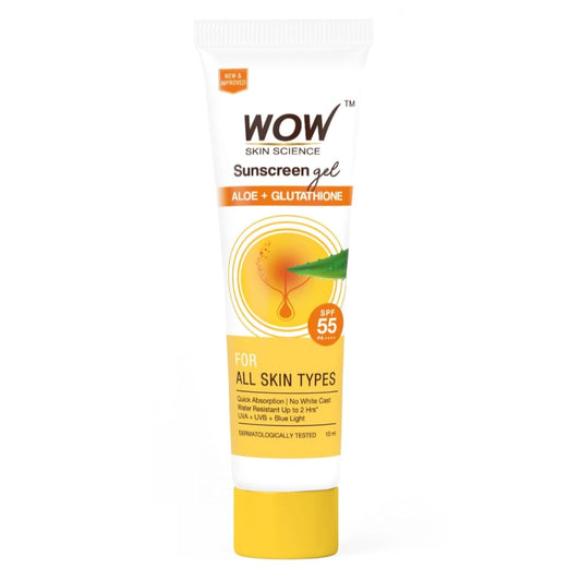 WOW Skin Science Sunscreen Gel For All Skin Types | SPF 55 PA++++ | With Glutathione & Aloe Vera Extract (50ml)