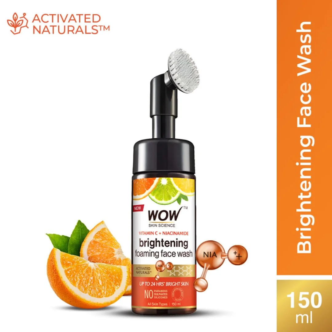 WOW Skin Science Brightening Vitamin C & Niacinamide Foaming Face Wash (150ml)