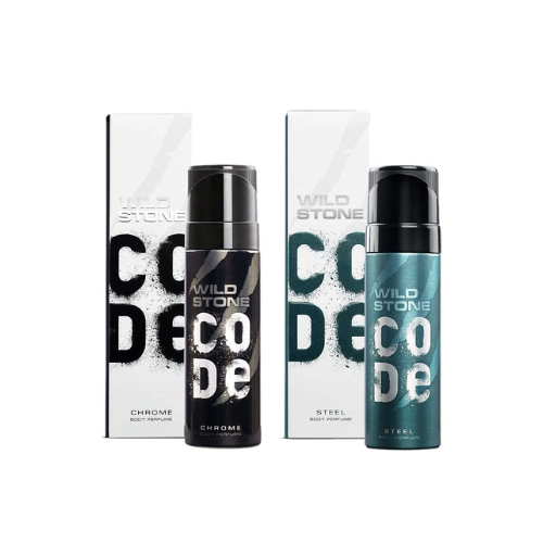 Wild Stone Code Chrome and Steel Body Perfume Spray - 120ml (Pack of 2)