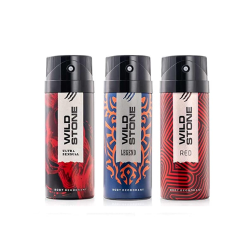 Wild Stone Red, ultra sensual, leagend Deodorants Body Spray for Men, Pack of 3 (150ml each)