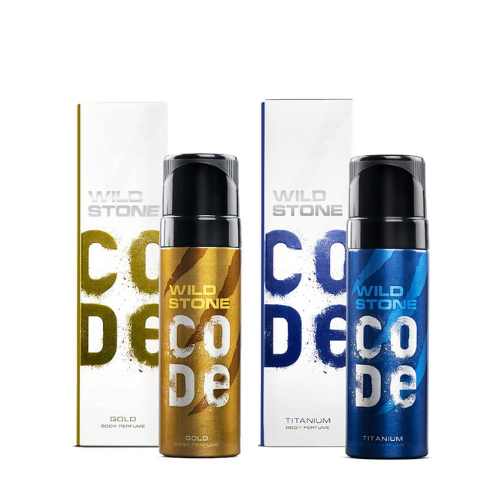 Wild Stone Mens Perfumed Body Spray Gold And Titanium- 120ml (Pack of 2)