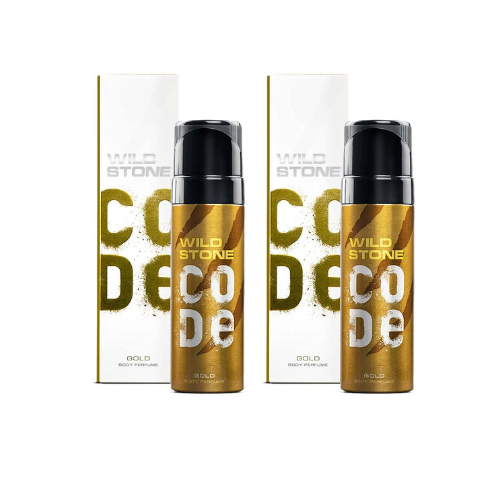 Wild Stone Code Gold Body Perfume Spray For Men 120-ML (Pack of 2)