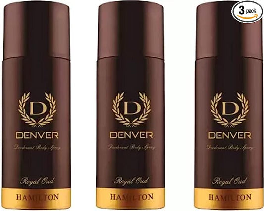 Denver Royal Oud Deodorant Body Spray 165ML Each Combo Deodorant Spray - For Men & Women (495 ml, Pack of 3)