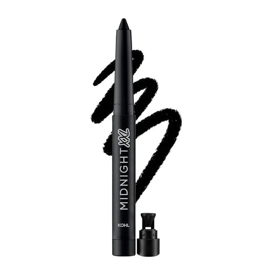 RENEE Midnight XXL Kajal | Black Kohl Pencil with Built-in Sharpener | Waterproof, Smudge-proof, 24Hr Long-Lasting | Ultra-Rich Pigment, Smooth Glide | 1.5g