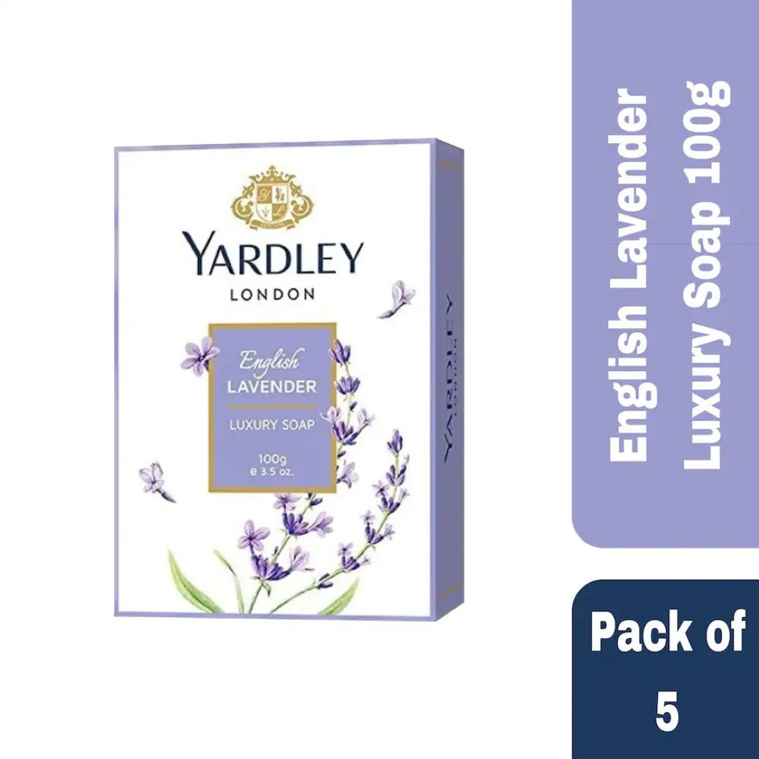 Yardley London English Lavender Luxury Soap,100g - Pack of 5