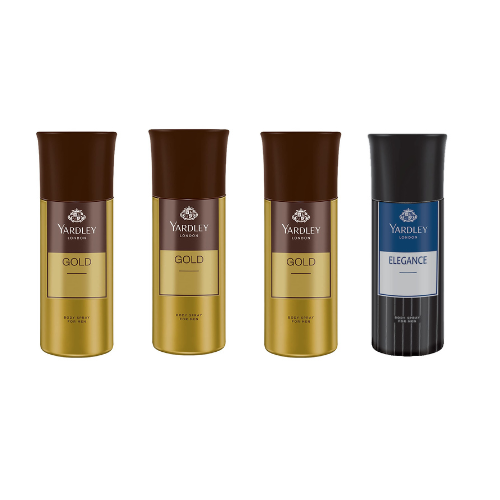 Yardley London Gold-3, Elegance-1 Deo Combo For Men(Pack Of 4)