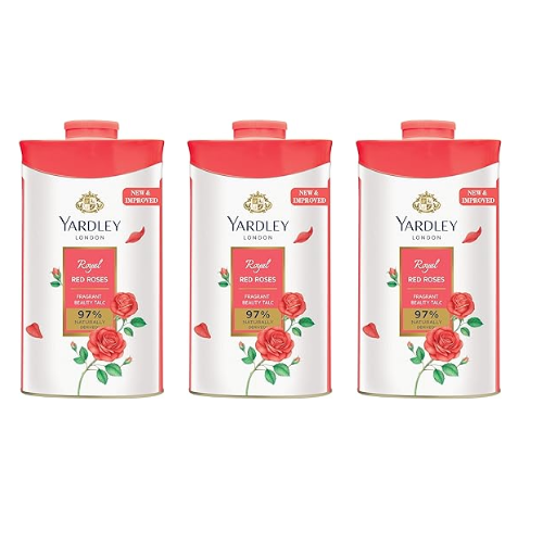 Yardley London Red Roses Talc (Pack of 3) (3 x 250 g)