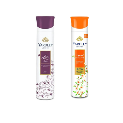 Yardley London Deodorant For Women Lace Satin and Sandalwood Combo Pack 2 (150 ml)