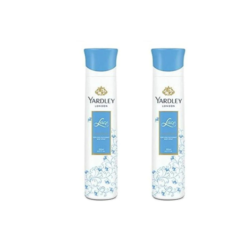 Yardley Perfumed Deodorant Body Spray Lace, 150ml (Pack of 2) Promo Pack