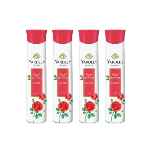 Yardley London Red Rose Deodorant Spray - For Women (600 ml, Pack of 4)