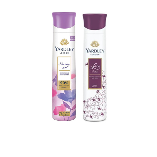 Yardley London Deodorant For Women Lace and Morning Dew Combo Pack 2 (150 ml)