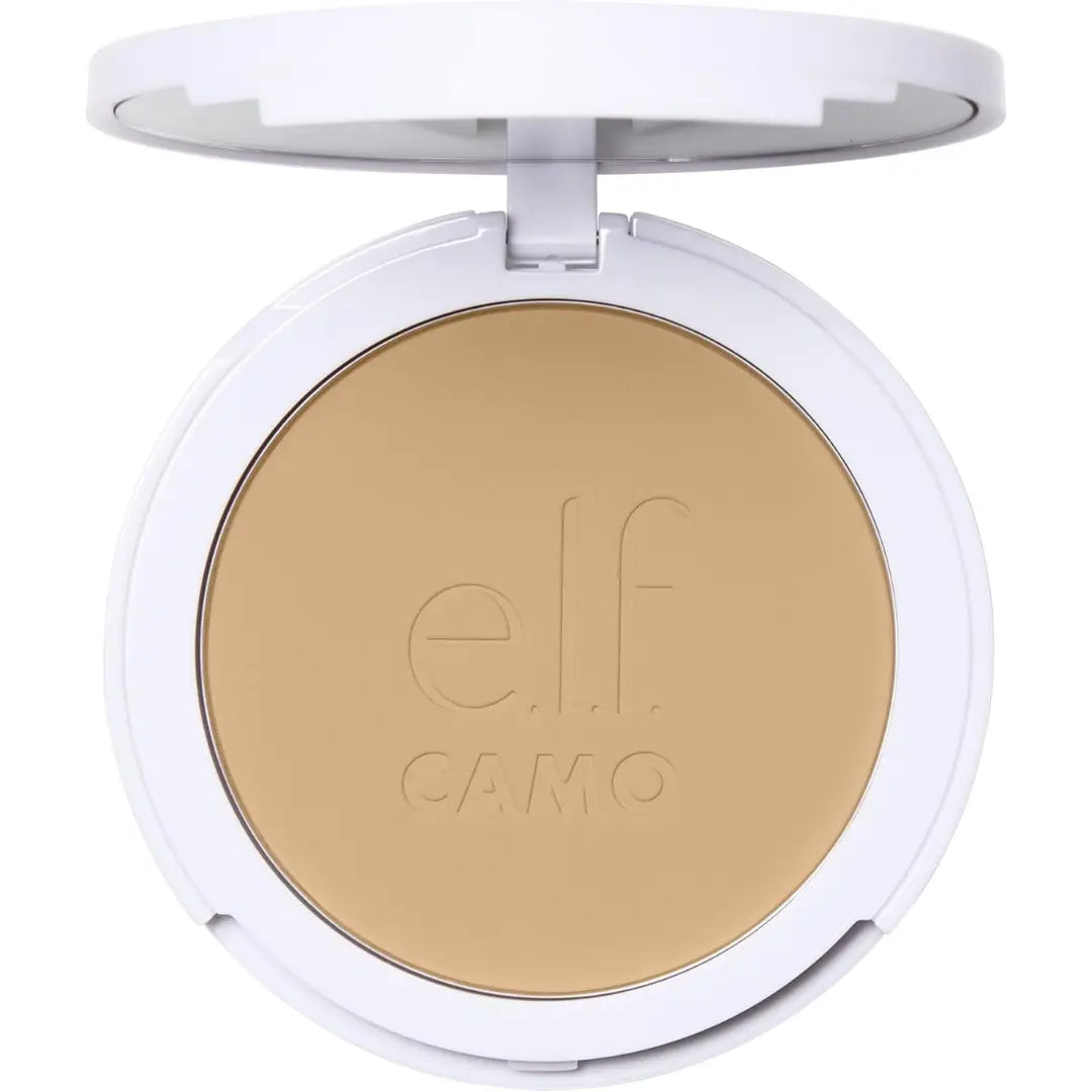 e.l.f. Camo Powder Foundation, Lightweight, Primer-Infused Buildable & Long-Lasting Medium-to-Full Coverage Foundation
