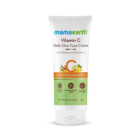 Mamaearth Vitamin C Daily Glow Face Cream With Vitamin C & Turmeric For Skin Illumination - 80 G