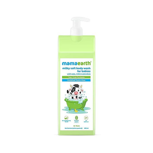 Mamaearth Milky Soft Body Wash for Babies with Oats, Milk and Calendula (400 ml)