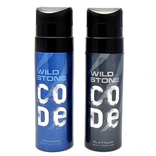Wild Stone Mens Perfumed Body Spray Titanium And Platinum Combo Pack 2 (120 ML)