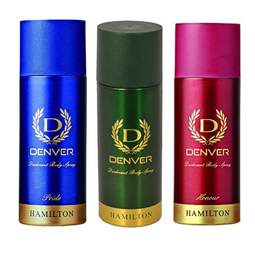 Denver Pride Deodorant, 105g, Denver Hamilton Caliber Deodorant Body Spray,165ml, Denver Honour Deodorant, 105g (Combo Pack)