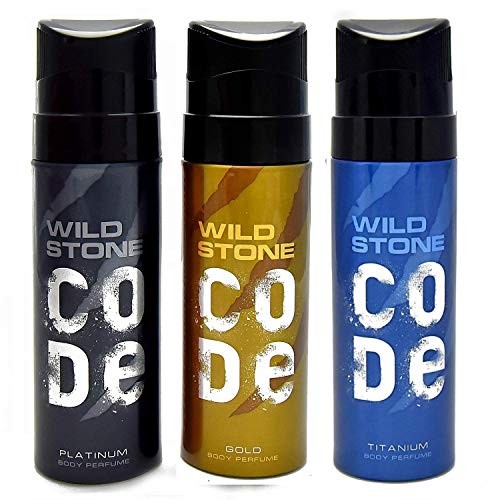 Wild Stone Code Platinum, Gold, Titanium Body Perfume (120ml each)