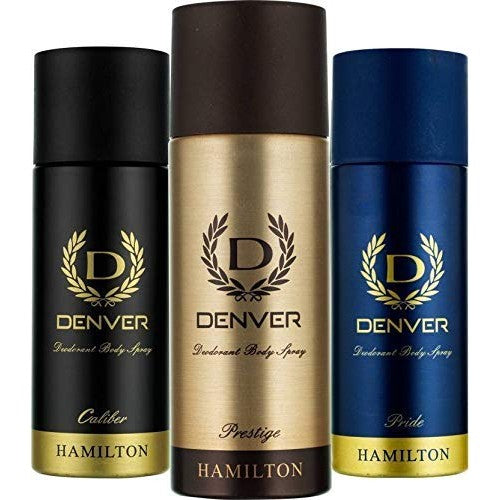 Denver Prestige, Caliber and Pride Deo Deodorant Spray Combo for Men (495 ml, Pack of 3)